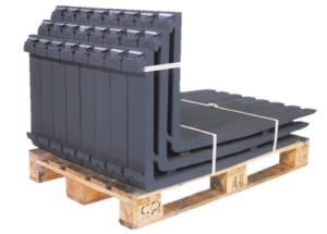 Pallet of ITA hook type forks for warehouse or industrial forklifts